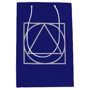 Sacola Para Presentes Média Azul Meia-Noite Sólido Elegante Moderno Minimalist