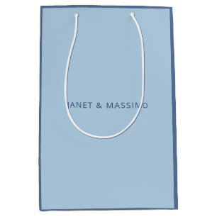 Sacola Para Presentes Média Azul pastel personalizado nome minimalista persona