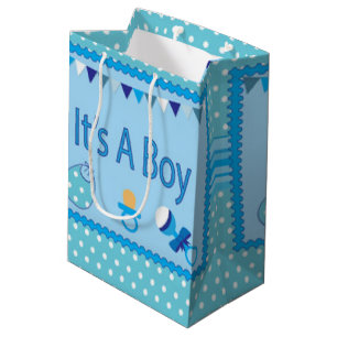 Sacola Para Presentes Média Azul seu um menino