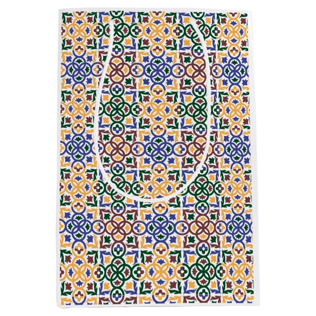 Sacola Para Presentes Média Azulejos Andaluzes 3 (Frente)