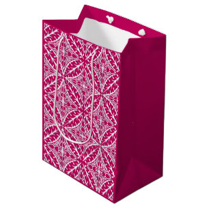 Sacola Para Presentes Média Azulejos marroquinos - magenta e branco