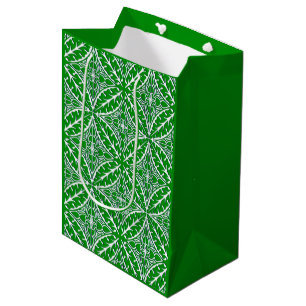 Sacola Para Presentes Média Azulejos marroquinos - verde esmeralda e branco