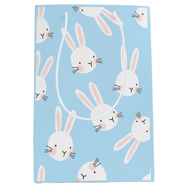 Sacola Para Presentes Média Baby Blue Bunny (Frente)