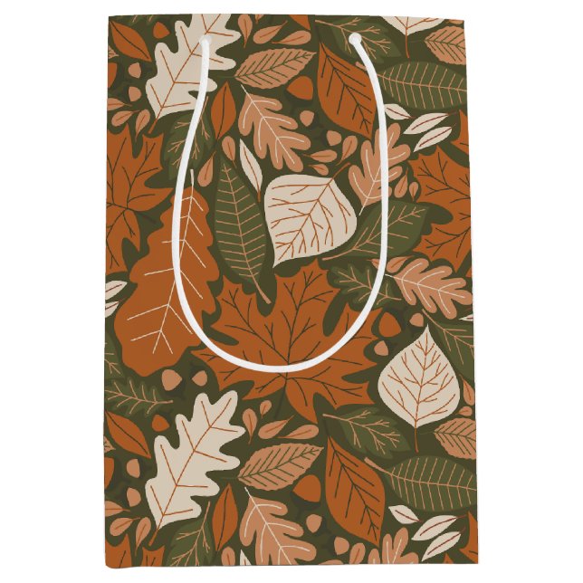 Sacola Para Presentes Média Bag de Presente de Folhagem de Queda (Frente)