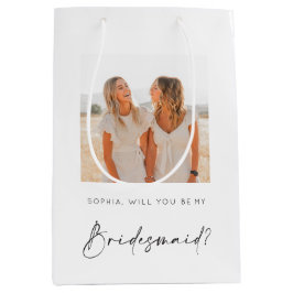 Sacola Para Presentes Média Bag de presentes de proposta Bridesmaid com foto
