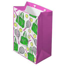 Sacola Para Presentes Média Bag de presentes de Tênis verde rosa Racquet Bag P