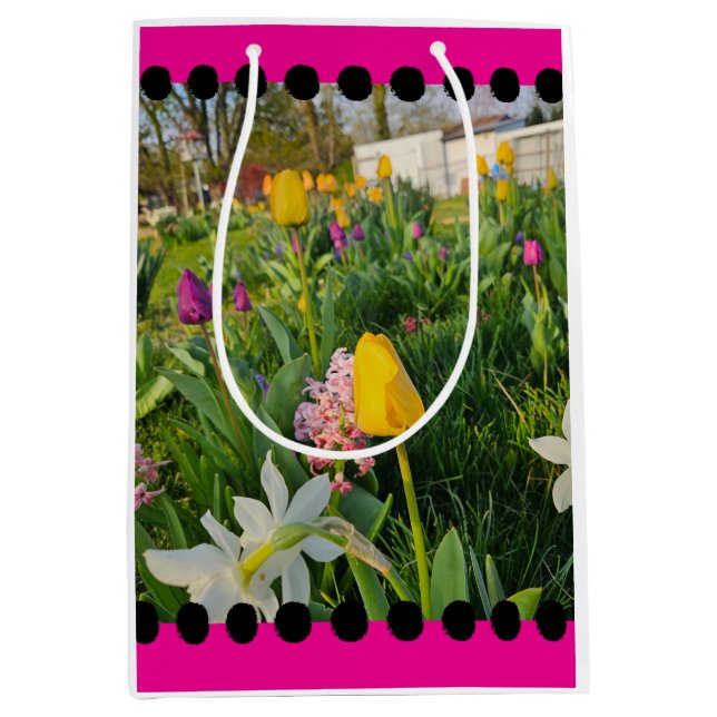 Sacola Para Presentes Média Bag de presentes personalizada floral (Frente)