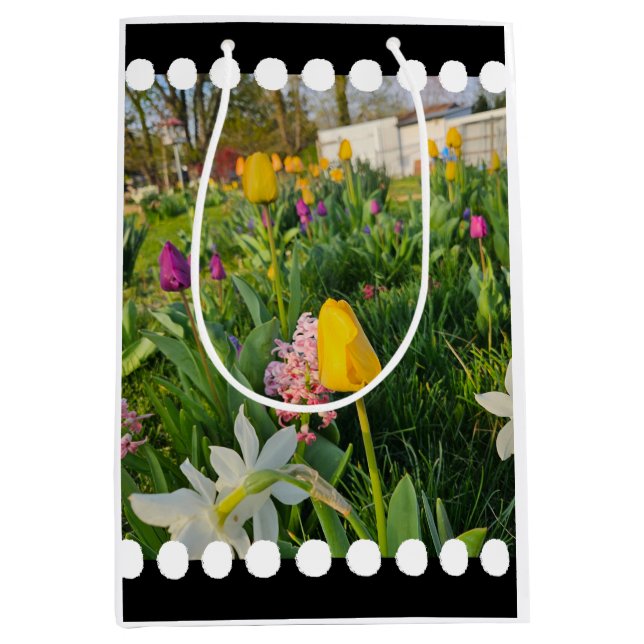 Sacola Para Presentes Média Bag de presentes personalizada floral (Frente)