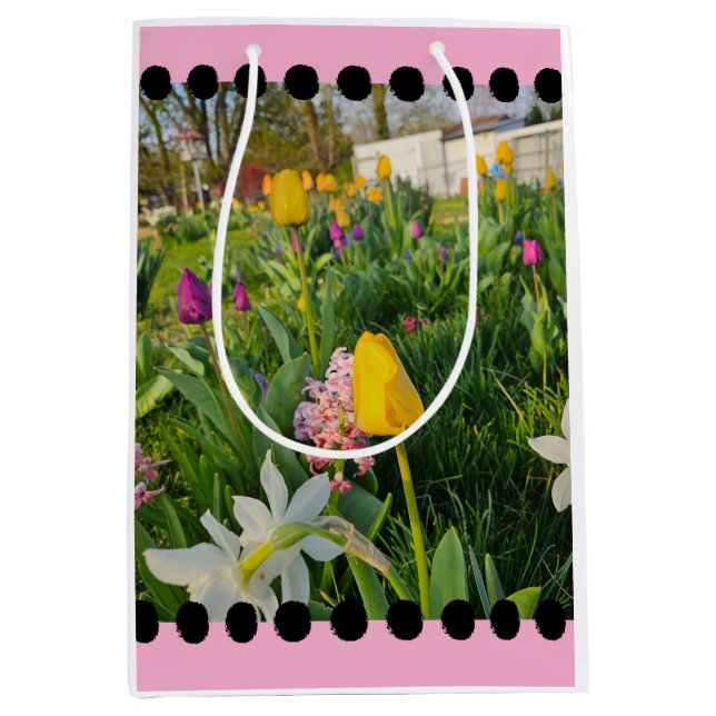 Sacola Para Presentes Média Bag de presentes personalizada floral (Frente)