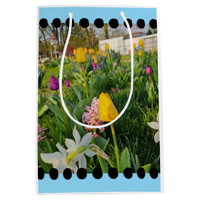 Sacola Para Presentes Média Bag de presentes personalizada floral (Frente)