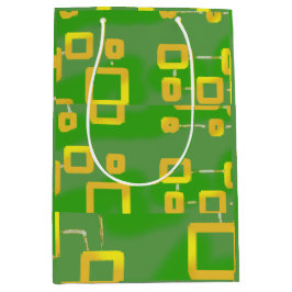 Sacola Para Presentes Média Bag Geométrica Verde