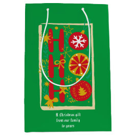 Sacola Para Presentes Média Bag Ho, Ho, Ho. Mensagem editável