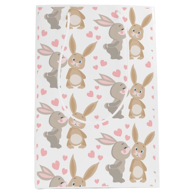 Sacola Para Presentes Média Bag Medium Bunnies Cute (Frente)