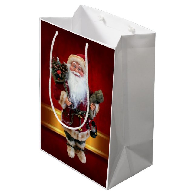Sacola Para Presentes Média Bagagens de presentes de Natal (Verso inclinado)