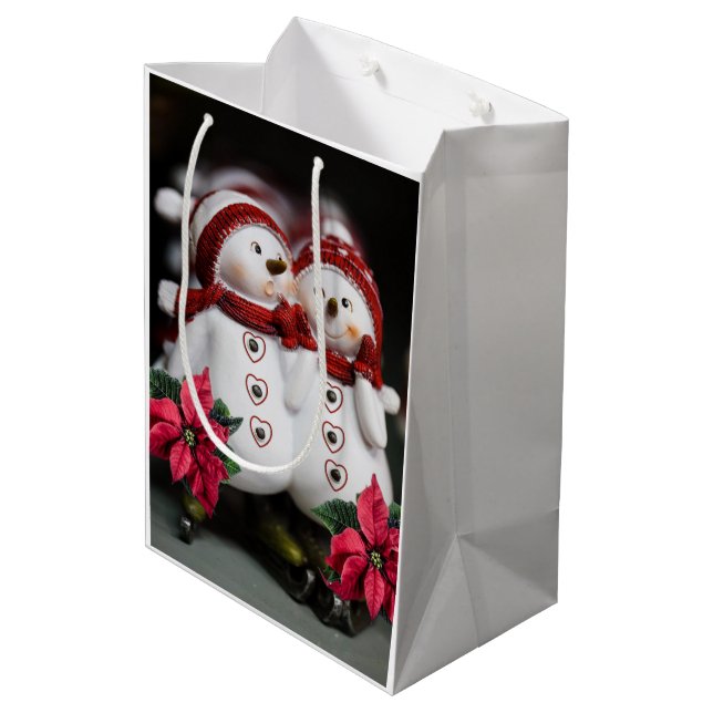 Sacola Para Presentes Média Bagagens de presentes de Natal (Verso inclinado)