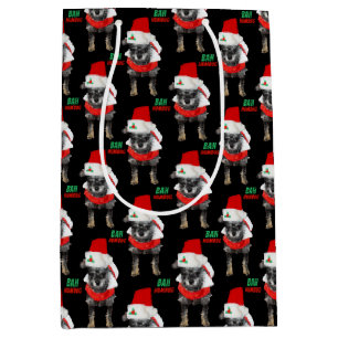 Sacola Para Presentes Média Bah Humbug Padrão de Cachorro de Natal