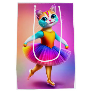 Sacola Para Presentes Média bailarina de gato giro