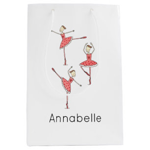 Sacola Para Presentes Média Bailarina Personalizada Dançarina de Ballet