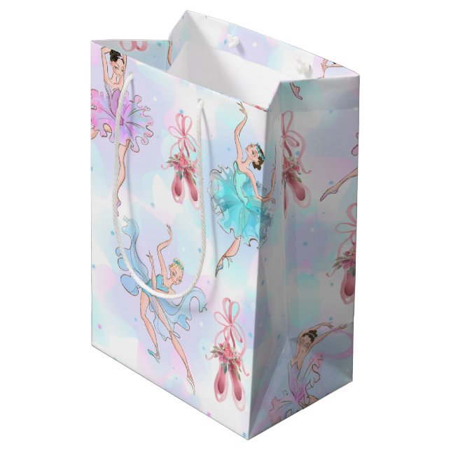 Sacola Para Presentes Média Bailarinas de Pastel (Verso inclinado)