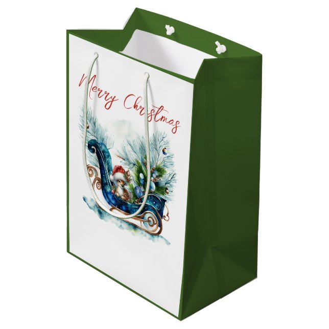 Sacola Para Presentes Média Balança de Bebê Azul (Verso inclinado)