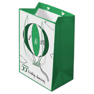 Sacola Para Presentes Média Balão de ar quente no 55.º aniversário de casament