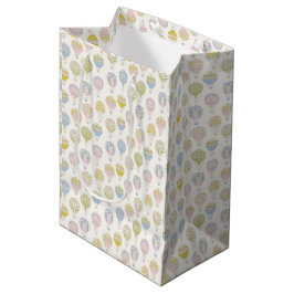 Sacola Para Presentes Média Balão de Ar Quente Pastel Vintage Fantasioso Bebê