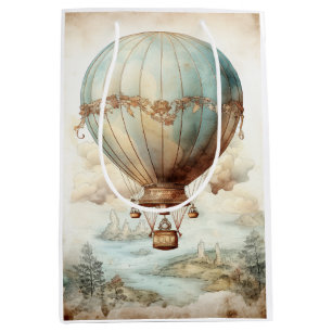 Sacola Para Presentes Média Balão de Ar Quente Steampunk (2)
