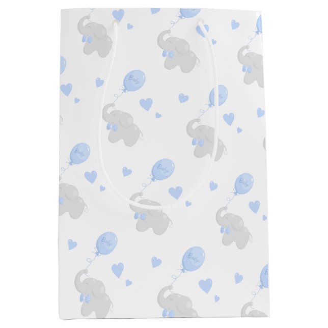 Sacola Para Presentes Média Balão de Elefante Chá de fraldas Bonito de Present (Frente)