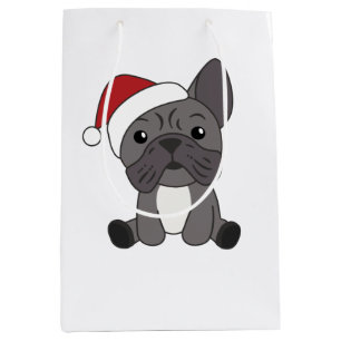 Sacola Para Presentes Média Balão de Natal Francês - Animais de inverno para n