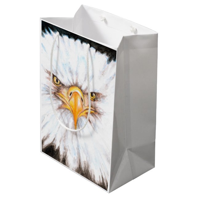 Sacola Para Presentes Média Bald Eagle Gaze (Verso inclinado)
