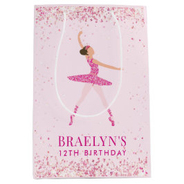 Sacola Para Presentes Média Ballerina Glitter Confetti Aniversário Design
