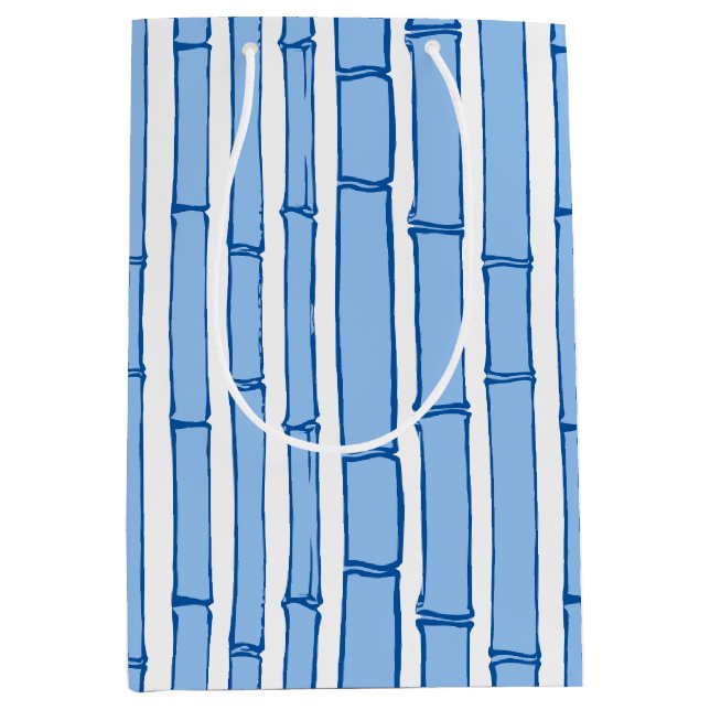 Sacola Para Presentes Média Bambooey Bamboo Stripe in Blue Porcelain (Frente)