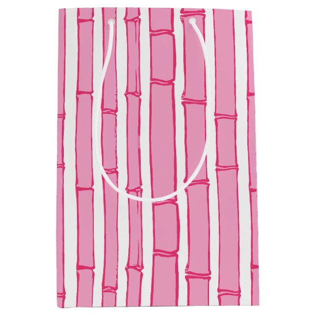 Sacola Para Presentes Média Bambooey Bamboo Stripe in Pink (Frente)