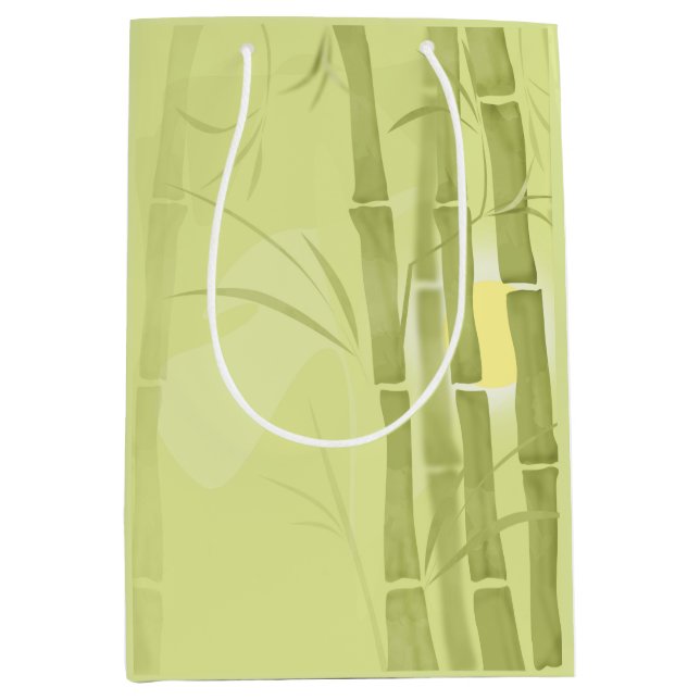 Sacola Para Presentes Média Bambu verde (Frente)