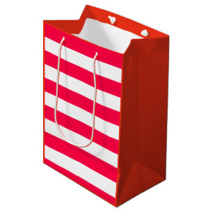 Sacola Para Presentes Média Bandas brancas Modelo de Natal Elegante