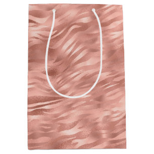 Sacola Para Presentes Média Bandas-zebra rosa-chic