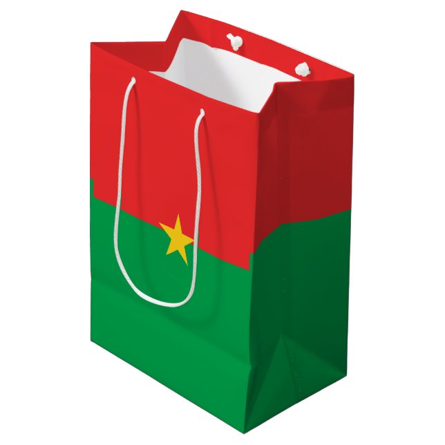 Sacola Para Presentes Média Bandeira Burkina Faso (Frente inclinada)