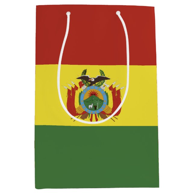 Sacola Para Presentes Média Bandeira da Bolívia (Frente)