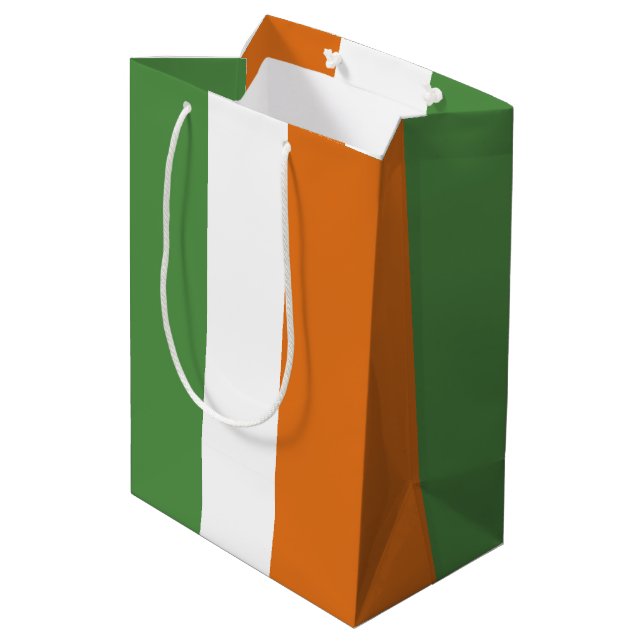 Sacola Para Presentes Média Bandeira da Irlanda (Verso inclinado)