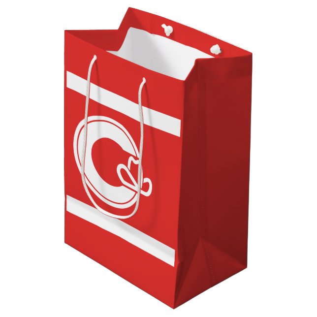 Sacola Para Presentes Média Bandeira de Calgary, Alberta Medium Gift Bag (Frente inclinada)