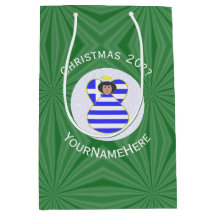 Bandeira de Natal Personalizada Anjo Grego Cabelo