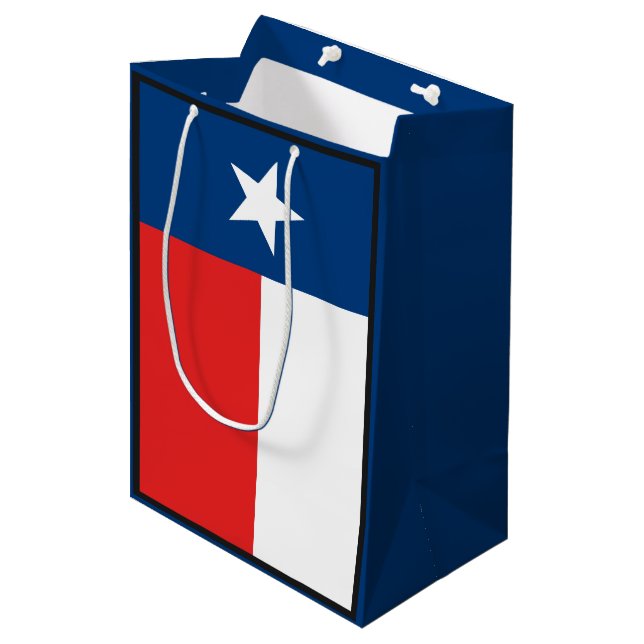 Sacola Para Presentes Média Bandeira de Texas (Frente inclinada)
