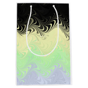 Sacola Para Presentes Média Bandeira do Abstrato Cassgender Pride Boho Wavy Ma