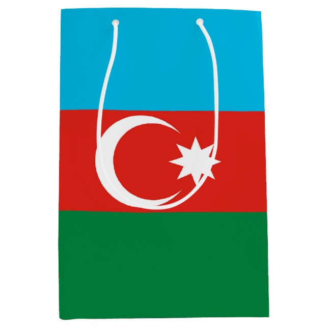Sacola Para Presentes Média Bandeira do Azerbaijão (Frente)