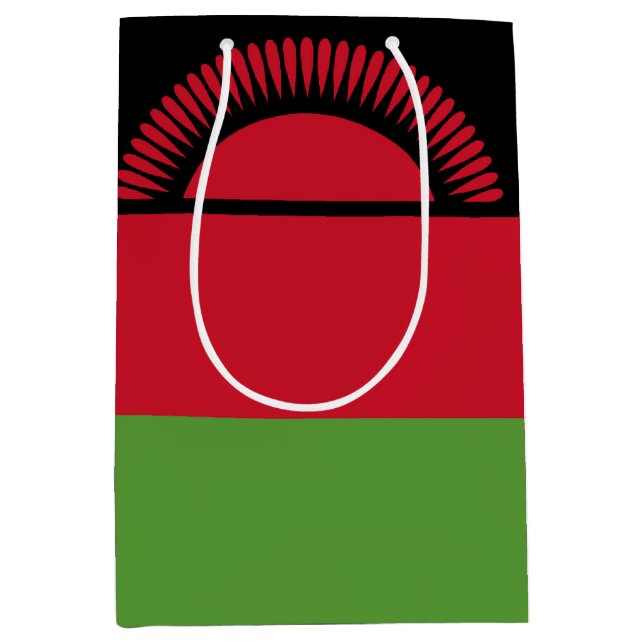 Sacola Para Presentes Média Bandeira do Malawi (Frente)