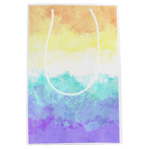 Sacola Para Presentes Média Bandeira do Orgulho Genderfaun Abstrato Boho Redem