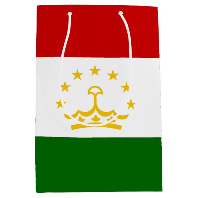 Sacola Para Presentes Média Bandeira do Tajiquistão (Frente)