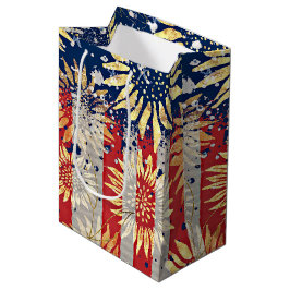 Sacola Para Presentes Média Bandeira e girassóis