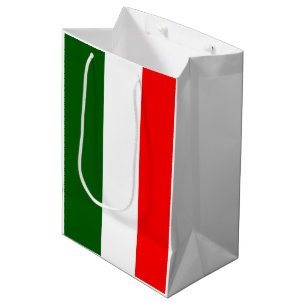 Sacola Para Presentes Média Bandeira Italiana Stripes Design Gift Bag