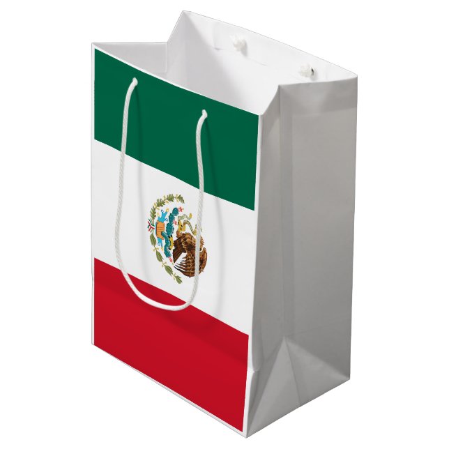 Sacola Para Presentes Média Bandeira mexicana - Bandeira do México (Frente inclinada)